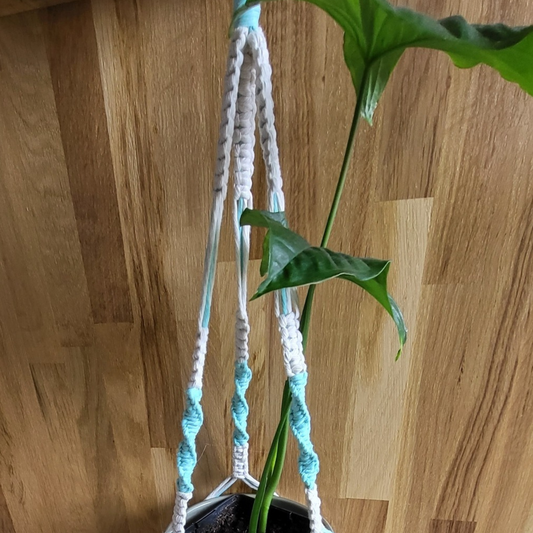 JUNE - Suspension plante Ecru / Bleu glacial