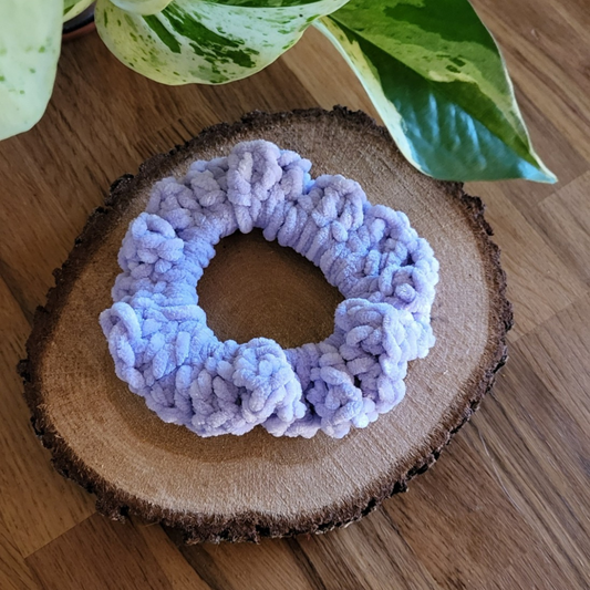 SCRUNCHIE - Chouchou velour crochet Lilas