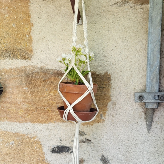 JUNE - Suspension plante macramé Ecru